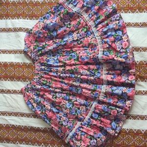 💜🩷Handmade Pink and Purple Floral Cottagecore Retro Circle Skirt